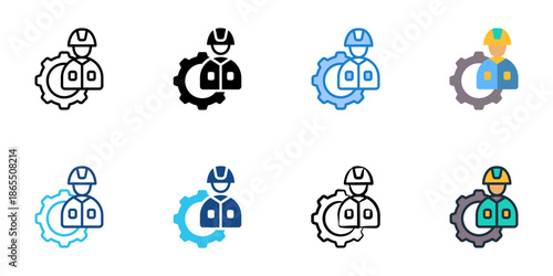 Operator icon set multiple style collection. Editable stroke 
