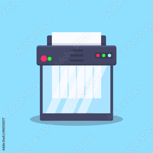 Paper Shredder Machine Flat Vector Illustration