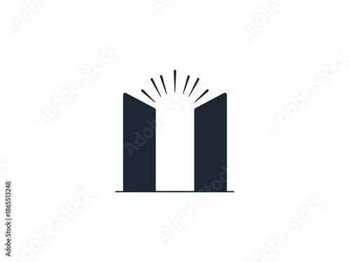 Open Victory Gate Silhouette Vector