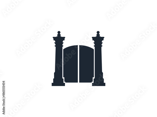 Open Victory Gate Silhouette Vector