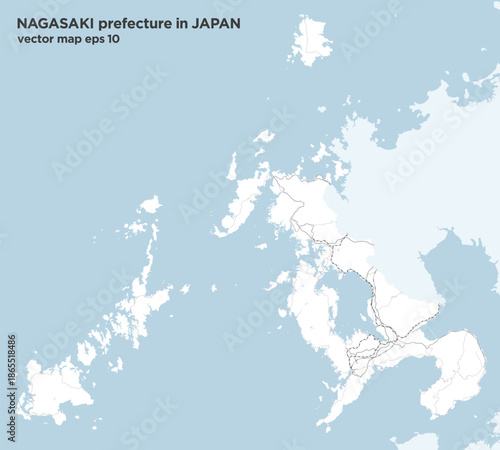 日本の長崎県のシンプルなロードマップ、対馬除く