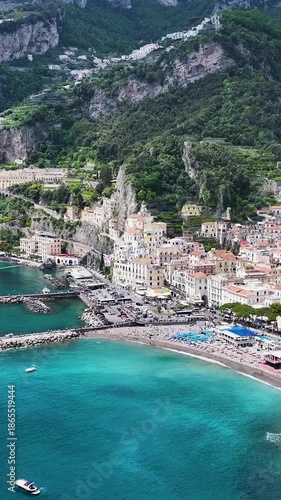 Wallpaper Mural Amalfi Coast In Amalfi Salerno Italy. Stunning Tropical Coastline Beach Scene Viewed From Above. Shore Clouds Beach Sea. Shore Beach Tropical Environment. Amalfi Salerno. Torontodigital.ca
