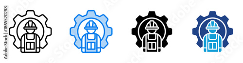 Labor icon set multiple style collection