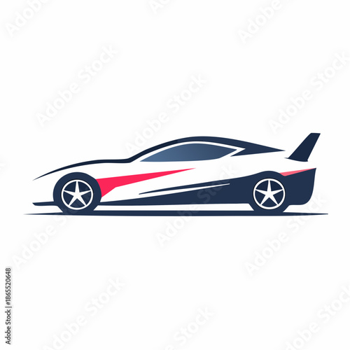Dynamic side profile illustration of a modern sports car designed for speed and motion