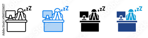 Tired icon set multiple style collection