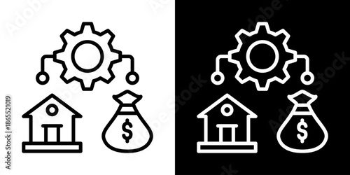 Asset Icon Of Line Black And White Style Vector Illustration
