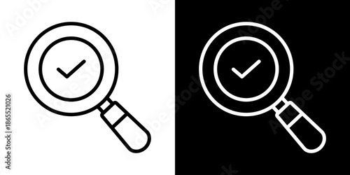 Check Icon Of Line Black And White Style Vector Illustration

