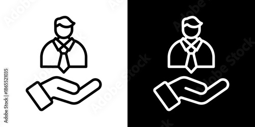 Responsible Icon Of Line Black And White Style Vector Illustration
