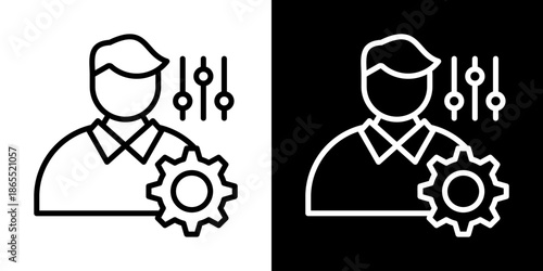 Self Regulation Icon Of Line Black And White Style Vector Illustration
