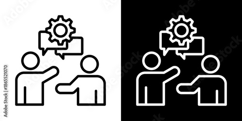 Social Skilss Icon Of Line Black And White Style Vector Illustration
