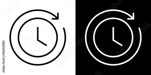 Restore Icon Of Line Black And White Style Vector Illustration
