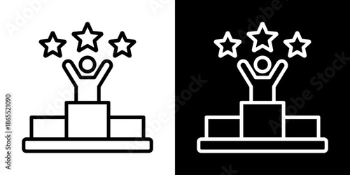 Competition Icon Of Line Black And White Style Vector Illustration
