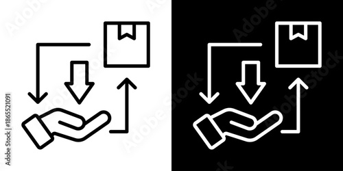 Supply Demand Icon Of Line Black And White Style Vector Illustration
