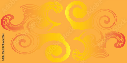 Vector abstract background with dynamic orange waves, lines and particles. Eps10