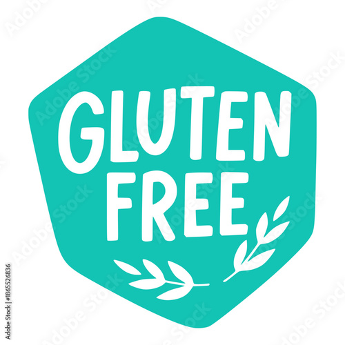 gluten free allergy label cereal flat color vector illustration template design