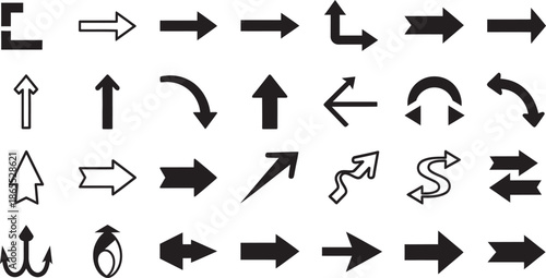 Collection of various arrow icons and symbols