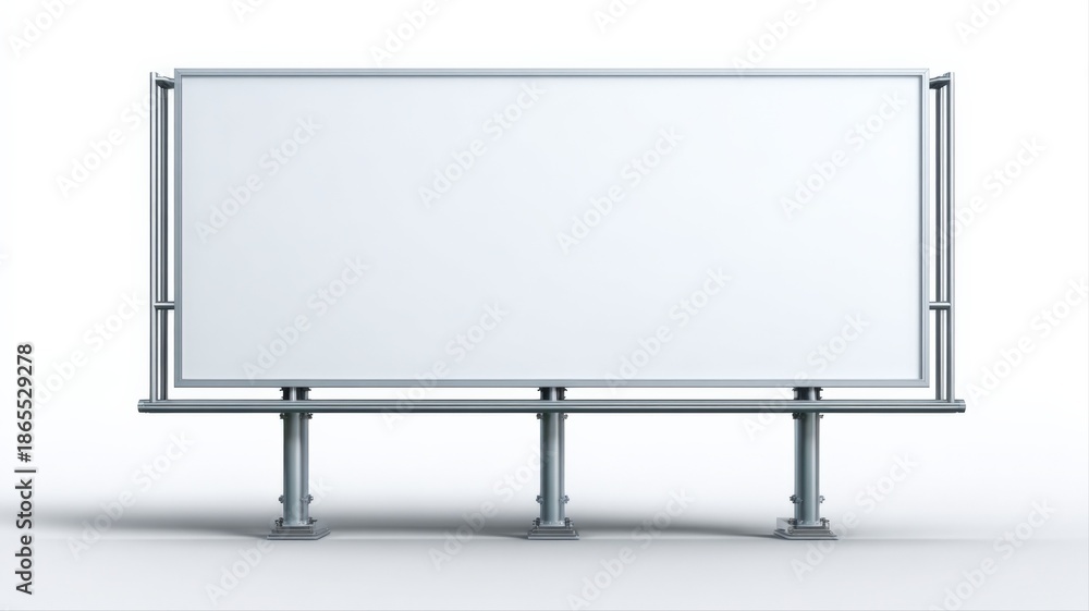 Obraz premium Billboard Mockup on White Background: Ideal for Advertising Campaigns and Marketing Presentations, ready to showcase