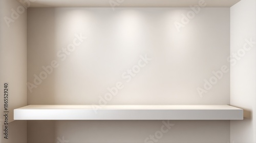Wallpaper Mural Empty White Shelf in Niche Wall Mockup for Product Display or Advertising Presentation Torontodigital.ca