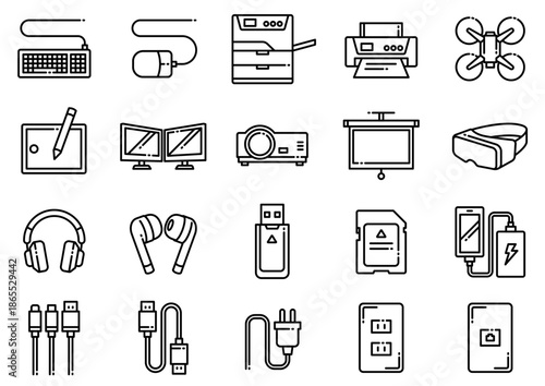 パソコン周辺機器アイコン04　Computer Peripheral Device Icons