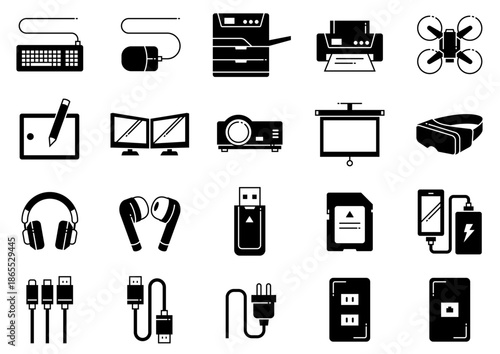 パソコン周辺機器アイコン05　Computer Peripheral Device Icons