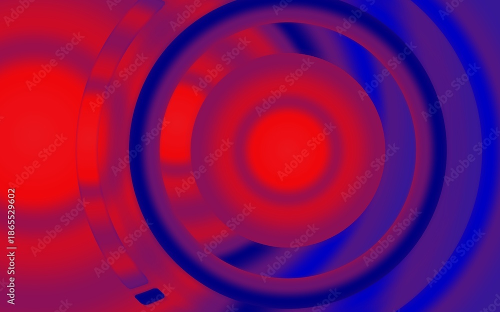 Obraz premium Abstract red and blue radial gradient background with circular patterns.