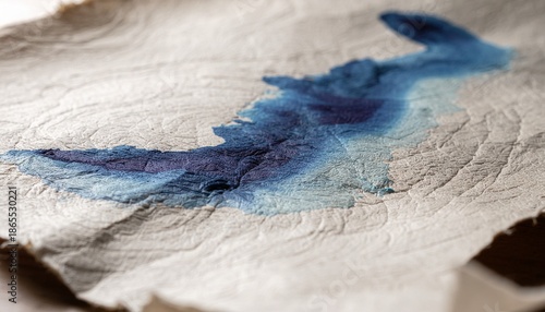 Ink wash texture on handmade paper surface