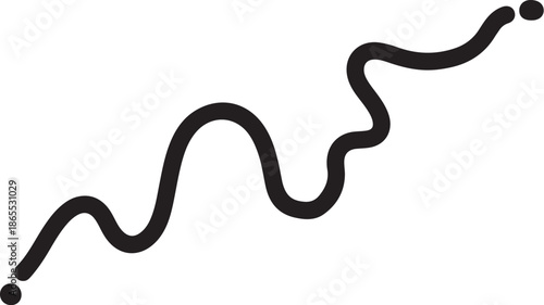 Black wavy line graph trending upward on white background
