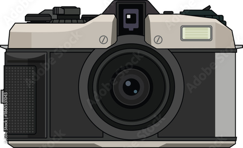 Retro SLR Camera Front View