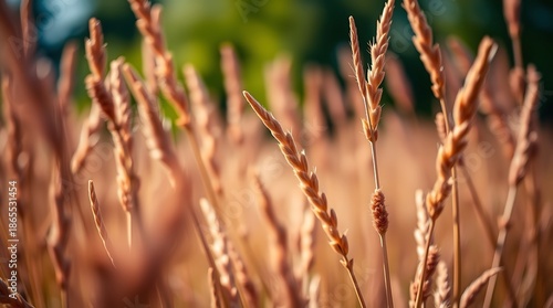 Close-Up of Golden Wheat Fields in Natural Light