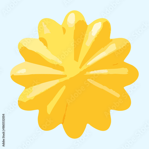 yellow sun flower shape for nature decoration and spring season gardening theme in casual mobile game ui