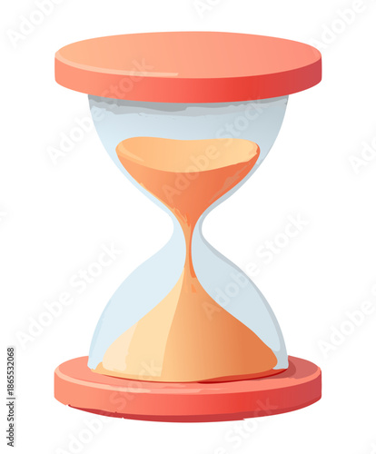 classic hourglass timer with orange sand for productivity tracking and time limit challenge in educational game interface