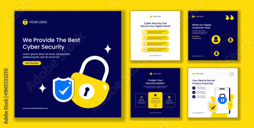 Data Privacy and Cyber Security Cartoon Hand Drawn Background for Social Media Post Illustration