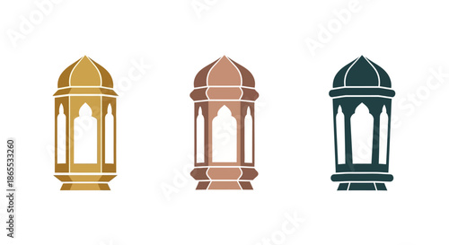 Golden, Brown, and Teal Islamic Lanterns Collection