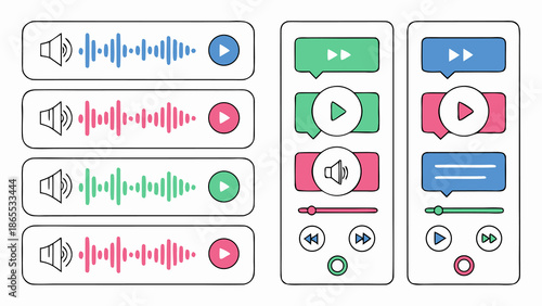 Professional User Interface Icons Set with Modern Flat Design Elements on Blue Background