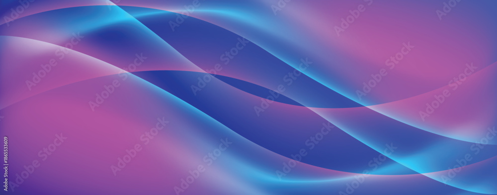 Naklejka premium abstract gradient blue and pink wave background