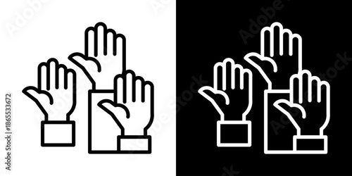 Perticipation Icon Of Line Black And White Style Vector Illustration
