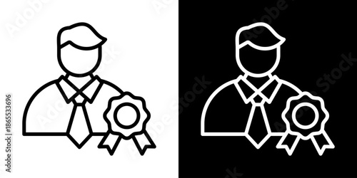 Expert Icon Of Line Black And White Style Vector Illustration
