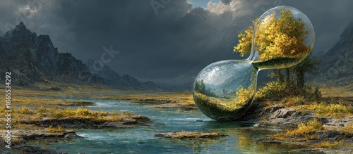 A landscape captured in a time-glass