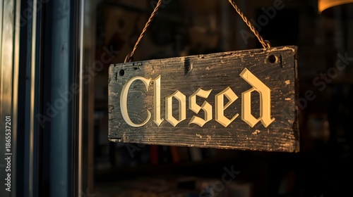 closed sign on the shop
