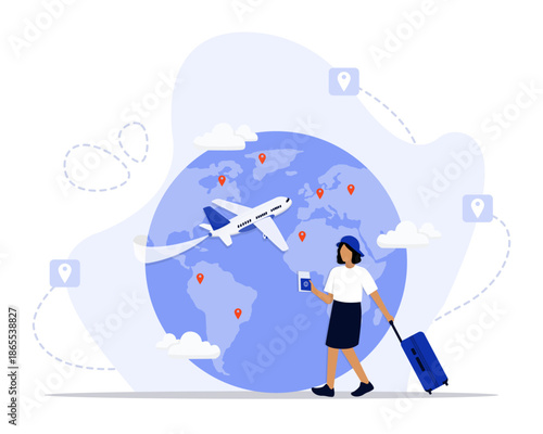 Destination concept illustration. Suitable for landing page, ui, web, App intro card, editorial, flyer, and banner.