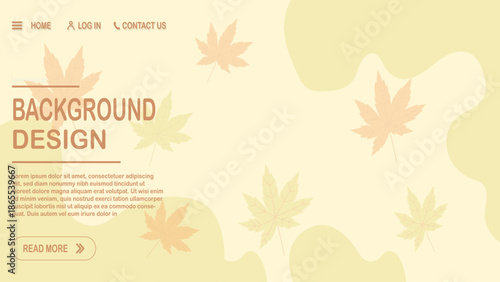 Autumn leaves abstract background design with soft organic shapes and warm tones