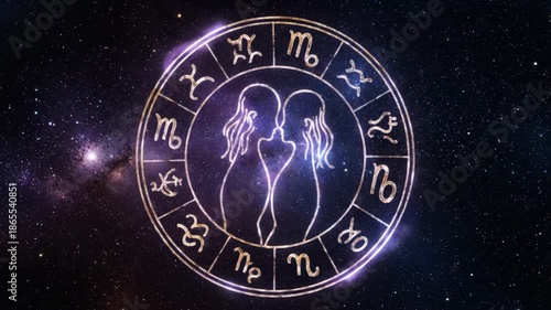 Z Page Zodiac Sign Gemini Page Illustration.