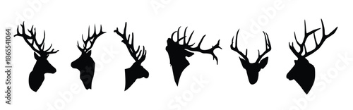 deer head silhouette vector illustration