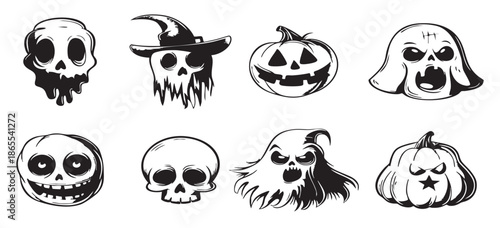 angry halloween symbol set illustration angry halloween symbol set illustration 