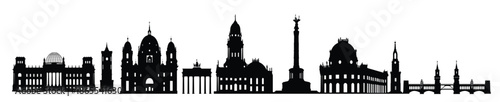 Skyline of Berlin city. Varius landmarks silhouette of Berlin, Germany. Travel Germany famous places icon set