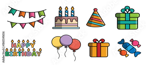  birthday icon collection