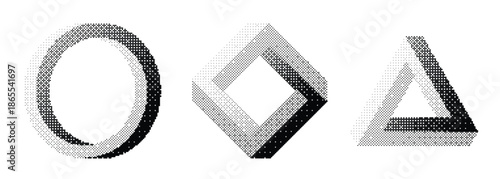 bitmap impossible shapes set dither halftone geometric 