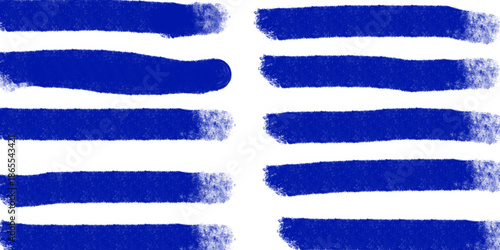 Blue paint brush strokes collection with textured edges
