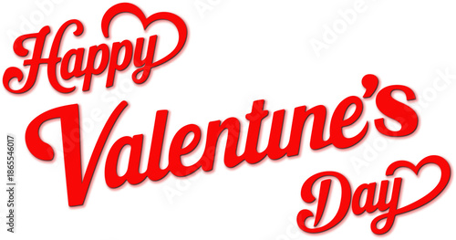 Happy valentine's day wishes in a vibrant red script font with heart accents