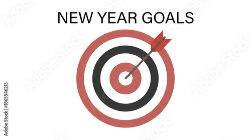 Target with an arrow, New Year 2026 goals, AI, PNG